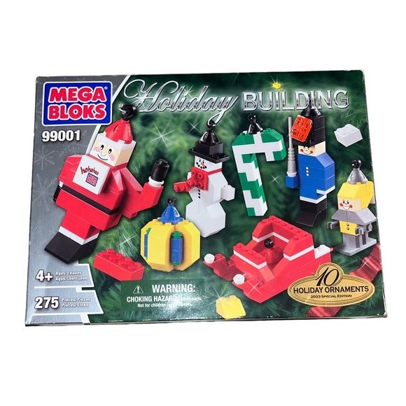 Vintage Mega Bloks 99001 2003 Holiday ornaments set