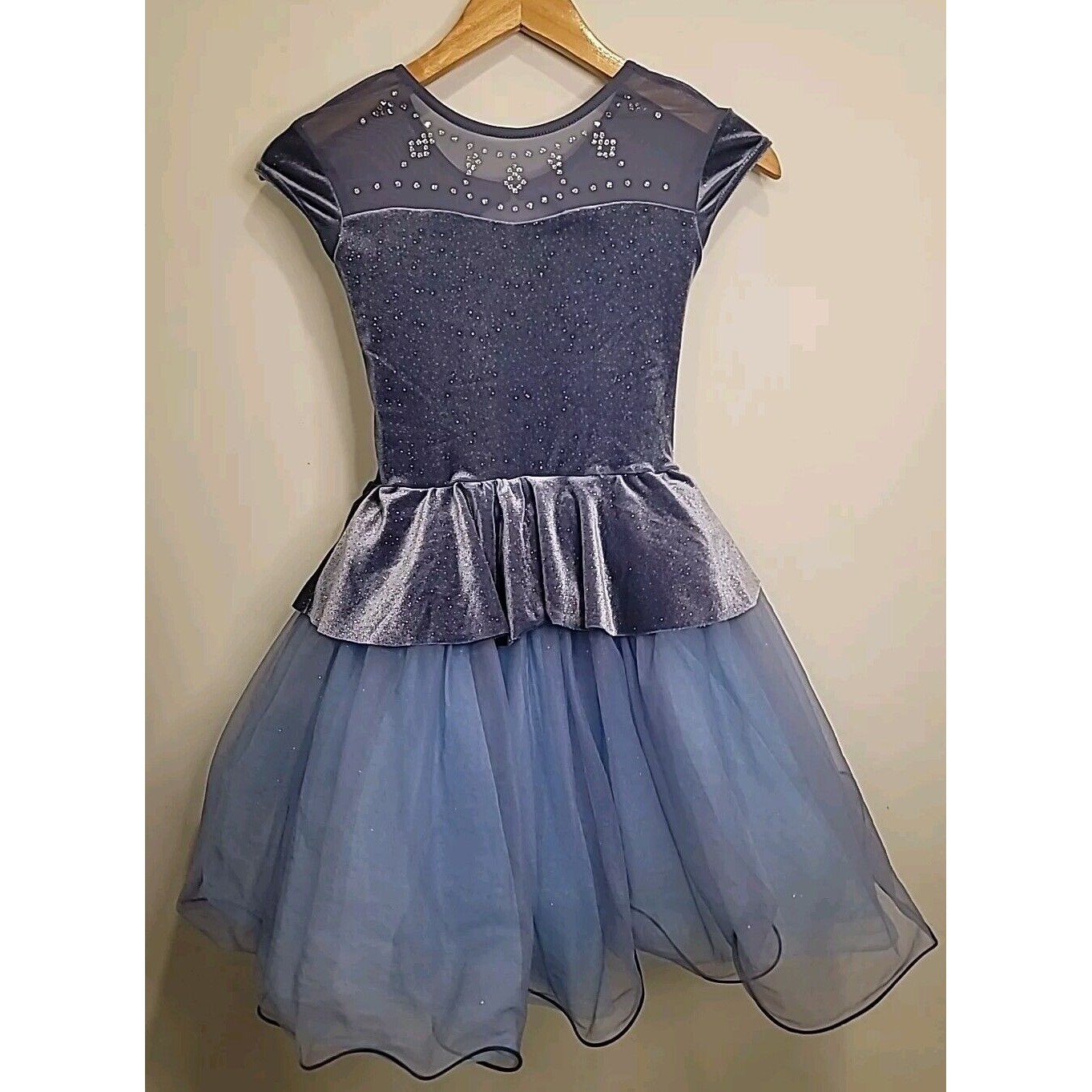 Weissman Dance Costume Ballet Tutu Blue Solo Lyrical One Piece Sz MC