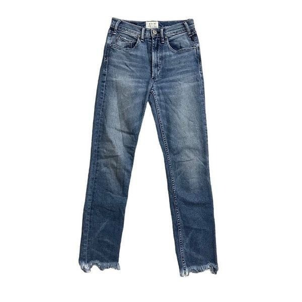 McGuire Anthropologie Vintage Denim Light Mid-Rise Slim Raw Hem Jeans Size 25