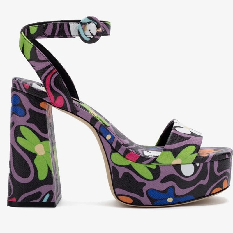 Larroudé Dolly Napa Flower Power Platform Sandal Size 11