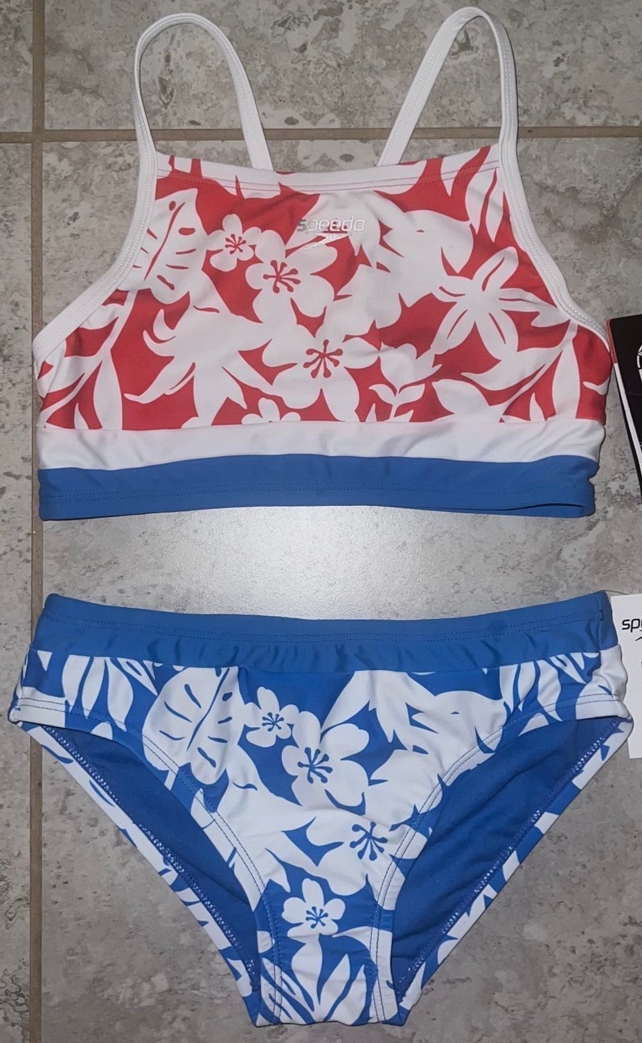 Speedo Girl’s 2-Piece Print Block Patriotic Bikini Set