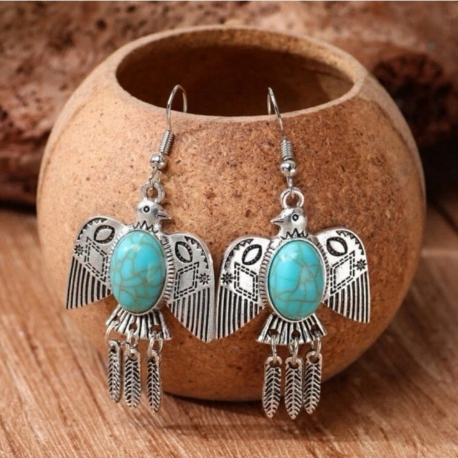 Free People Turquoise Thunderbird Earrings