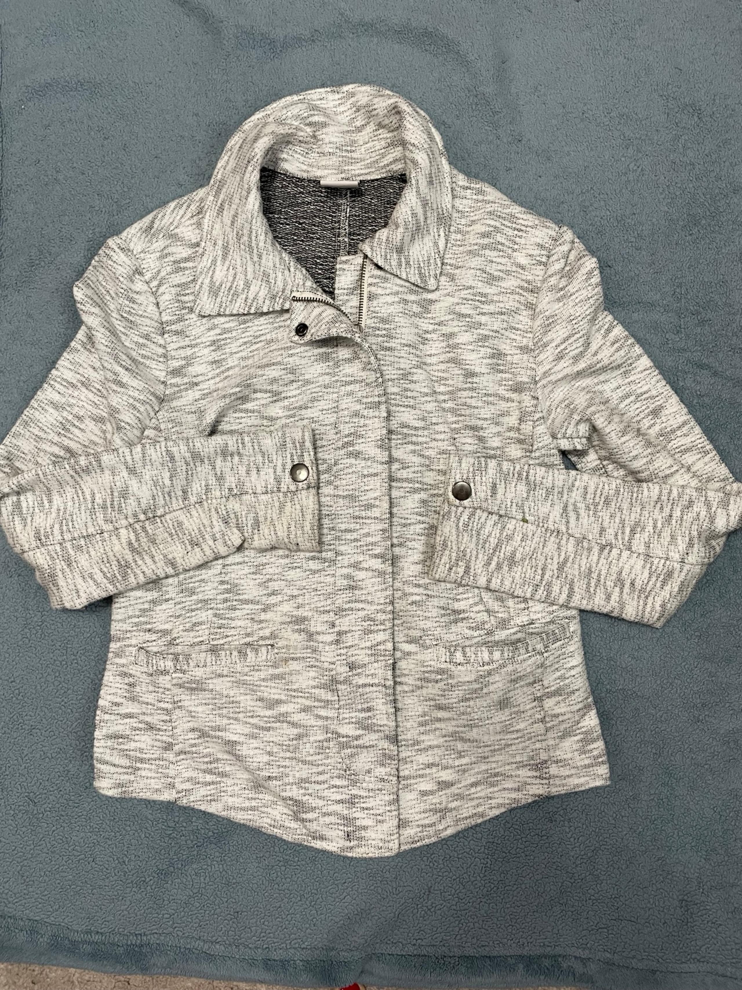 Cabi Neo Moto Zip Jacket Womens Size Small Heather Gray