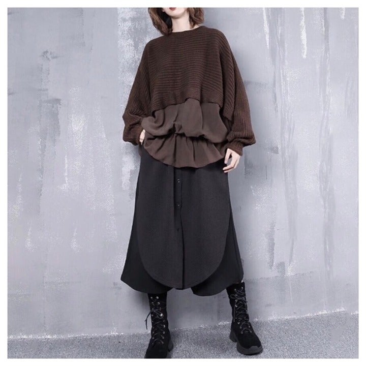 Oversize Puff Flowing Bat Wing Sweater Top