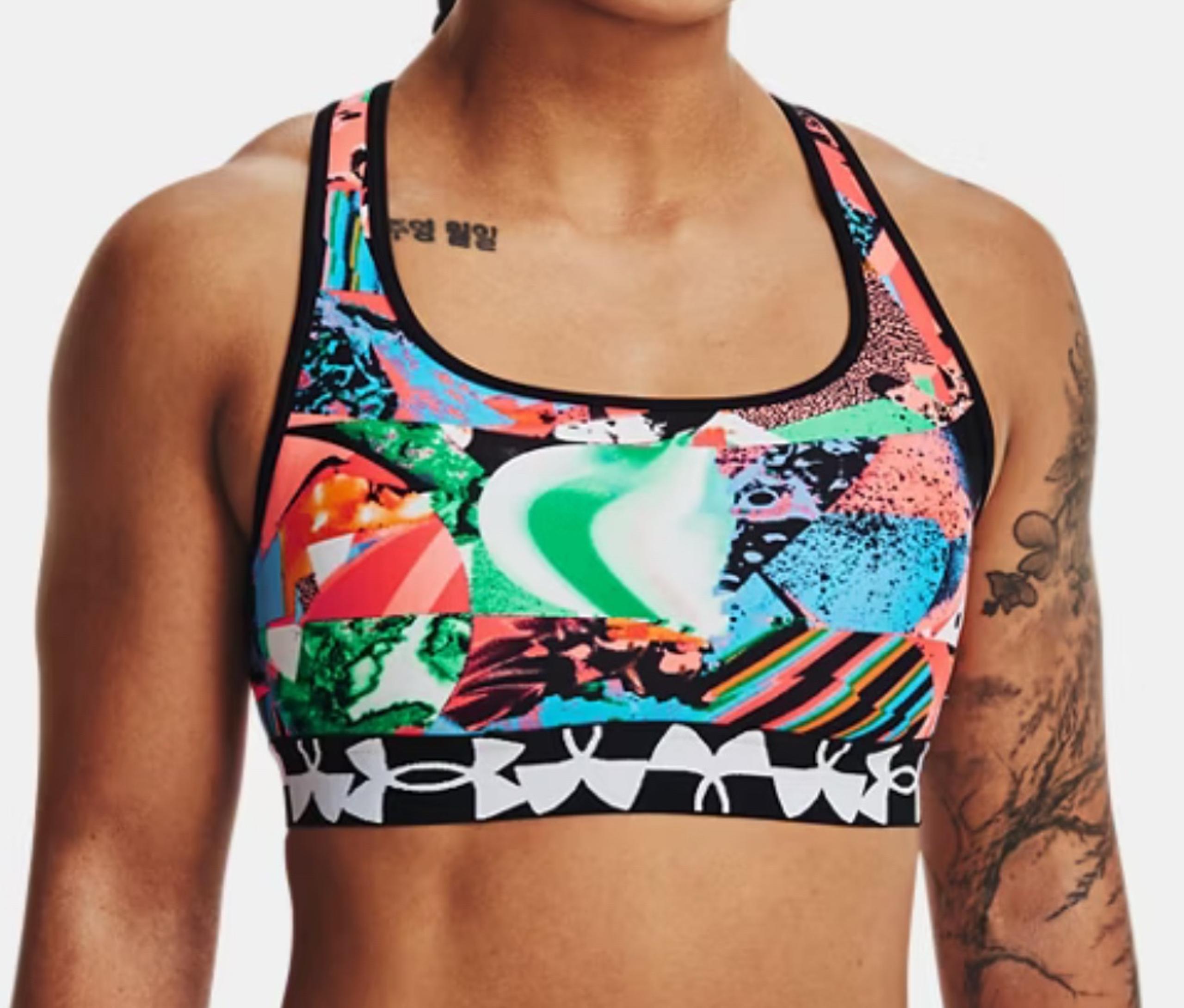 Women's Under Armour UA Colorful Abstract Mid-Impact Support Sports Bra Size XS