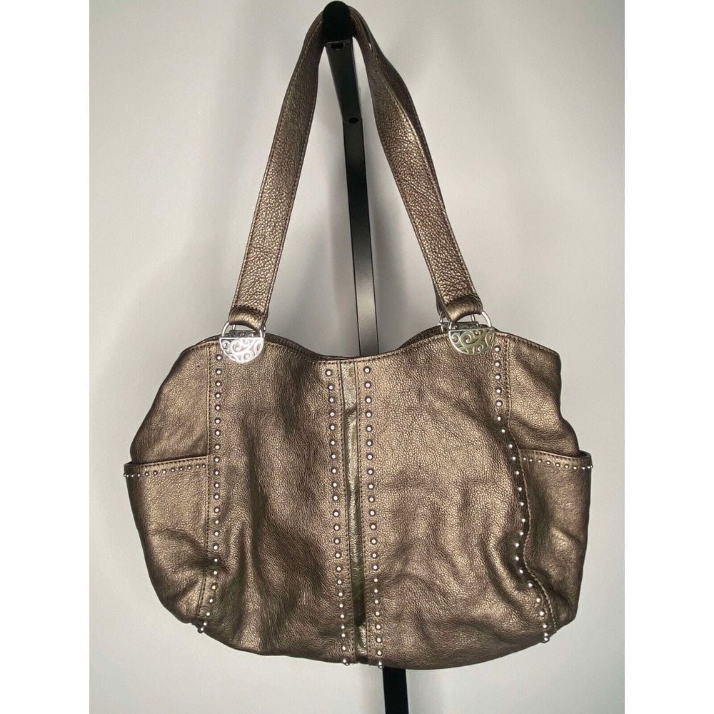 Brighton Andie bronze leather Pretty Tough collection studded shoulder bag