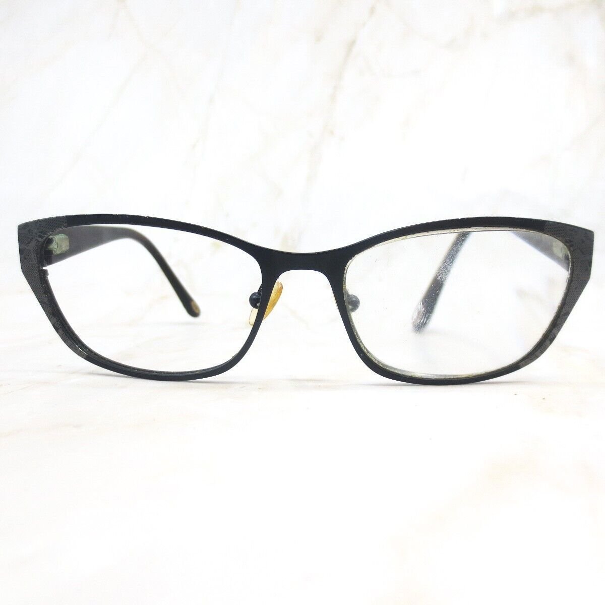 Lulu Guinness Eyeglasses Frame Women's Black Metal Full Rim Cat Eye 53-16-135