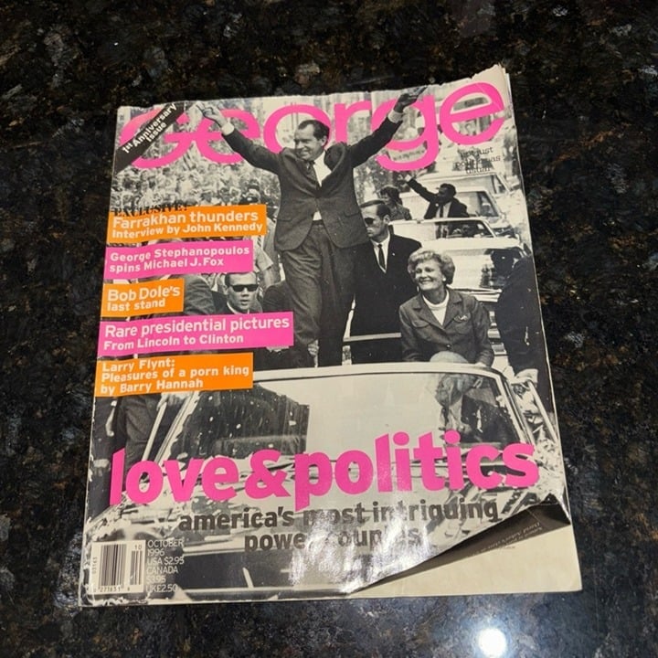 VINTAGE George Magazine, 1st anniversary issue. Iconic, John Kennedy Jr. Y2K
