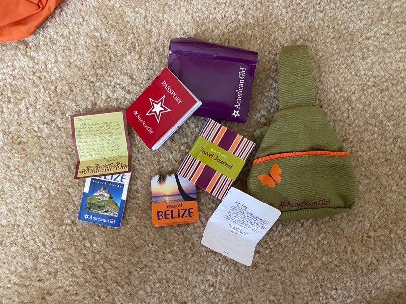 Jess's backpack and shown accessories