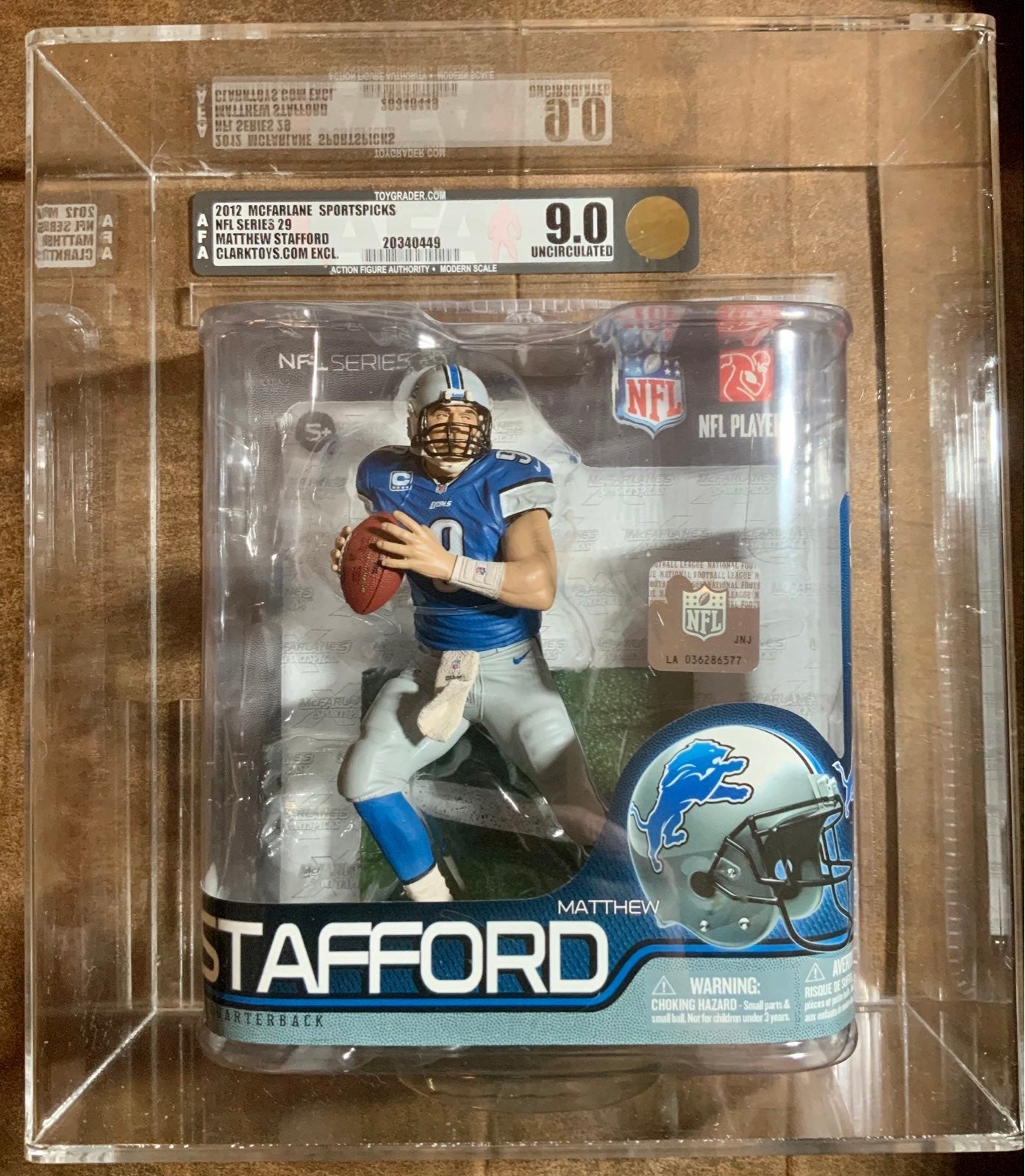 McFarlane NFL Matthew Stafford AFA 9.0 Uncirculated Exclusive Rookie Figure