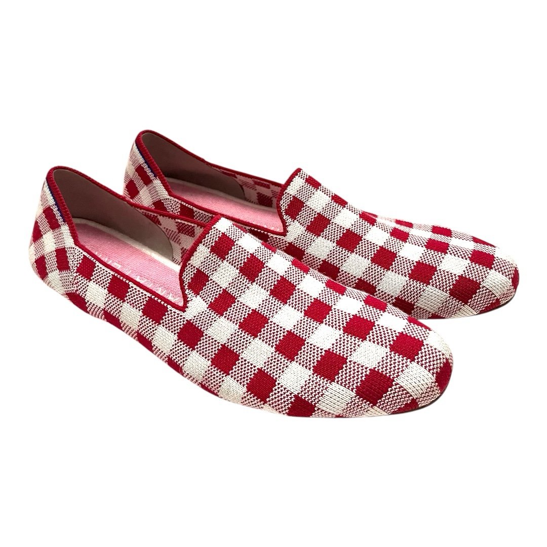 Rothy's X Marta Ferri Women's Plaid Red and White Picnic Loafers Size 11