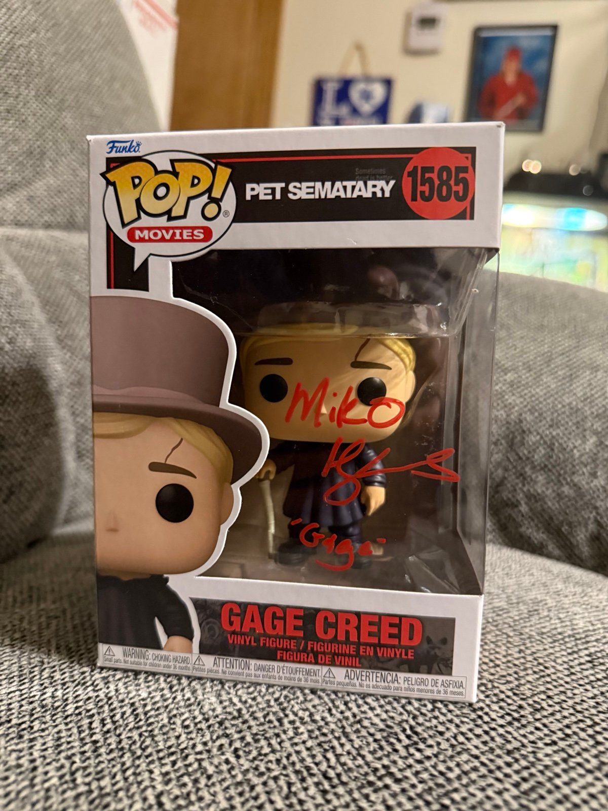 Gage Creed Funko Pop 1585 AUTOGRAPHED by Miko Hughes with authenticity