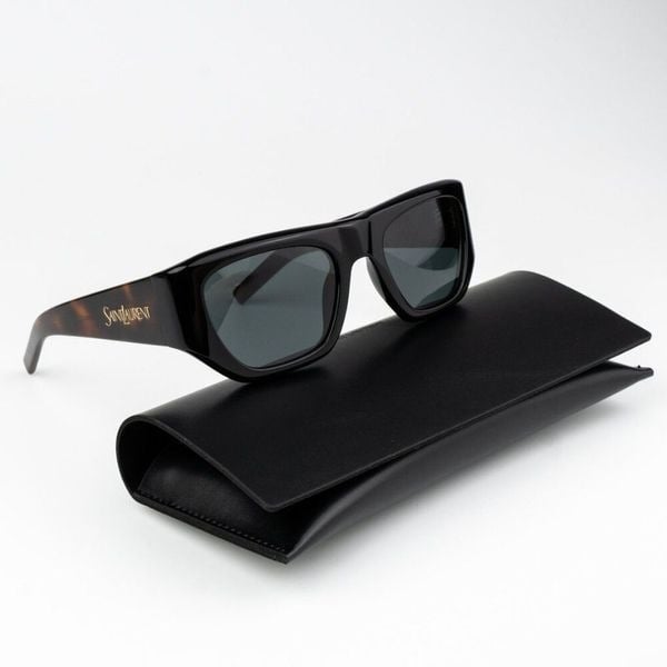 NEW Saint Laurent SL740 004 Black Havana Square Unisex Sunglasses