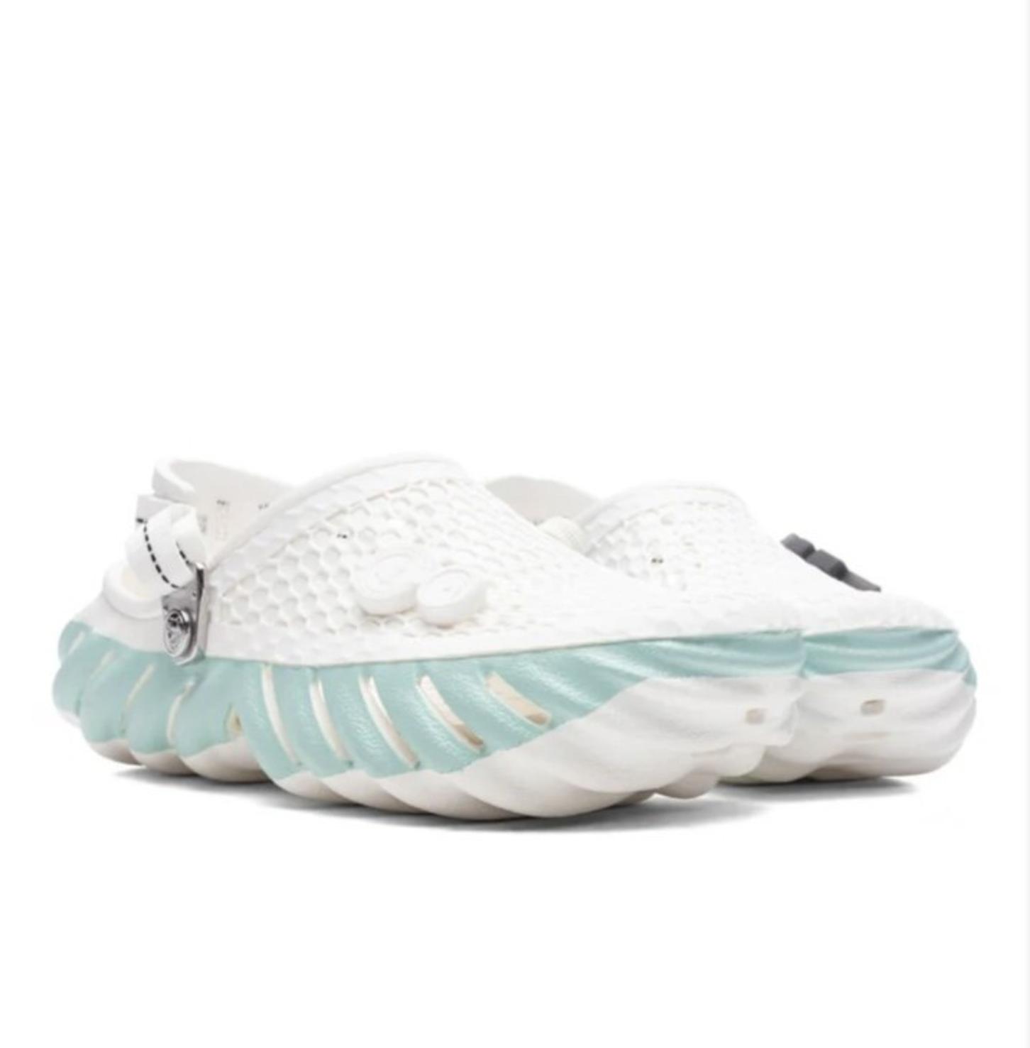 CROCS X KANGHYUK ECHO CLOG - WHITE/AQUA - Men 5 / Women 7