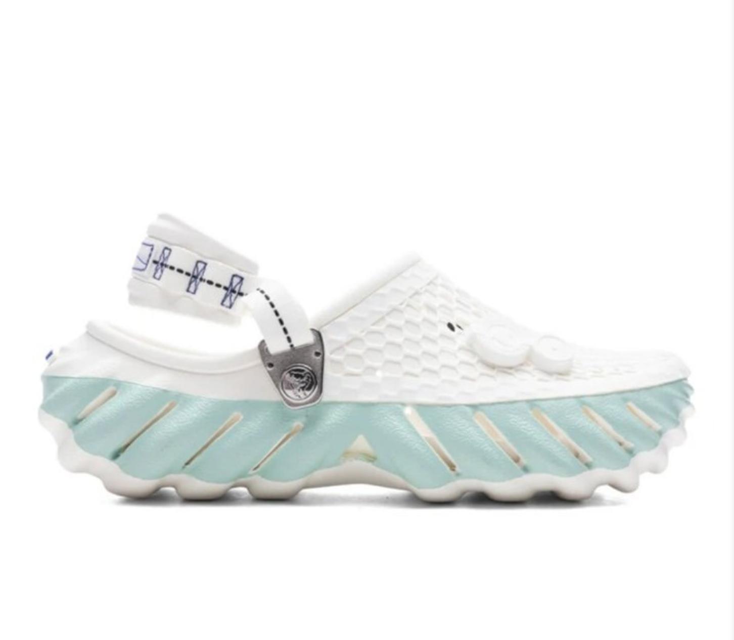 CROCS X KANGHYUK ECHO CLOG - WHITE/AQUA - Men 5 / Women 7