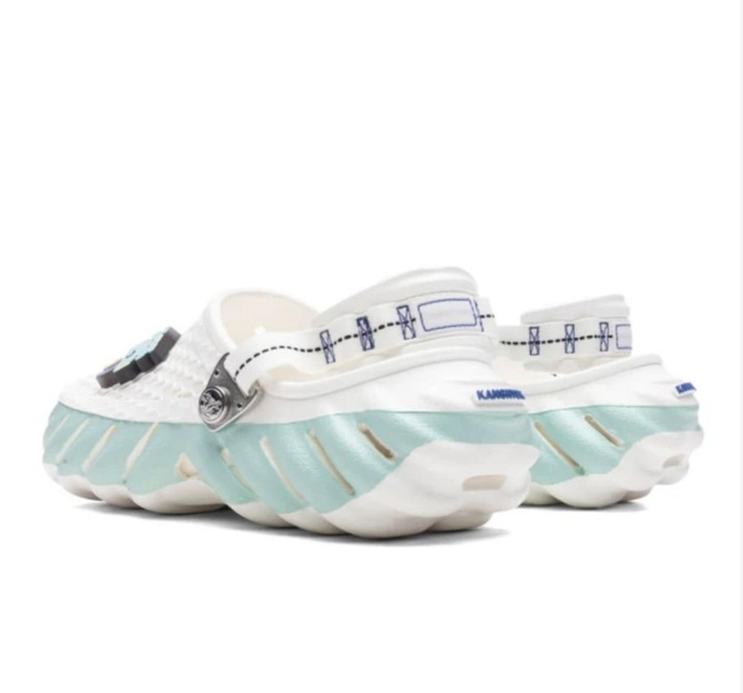 CROCS X KANGHYUK ECHO CLOG - WHITE/AQUA - Men 5 / Women 7