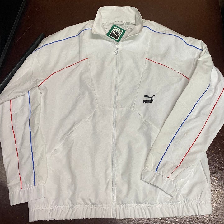 Puma Mens White Sports TFS 598511 02 Collared Long Sleeve Track Jacket Size XL