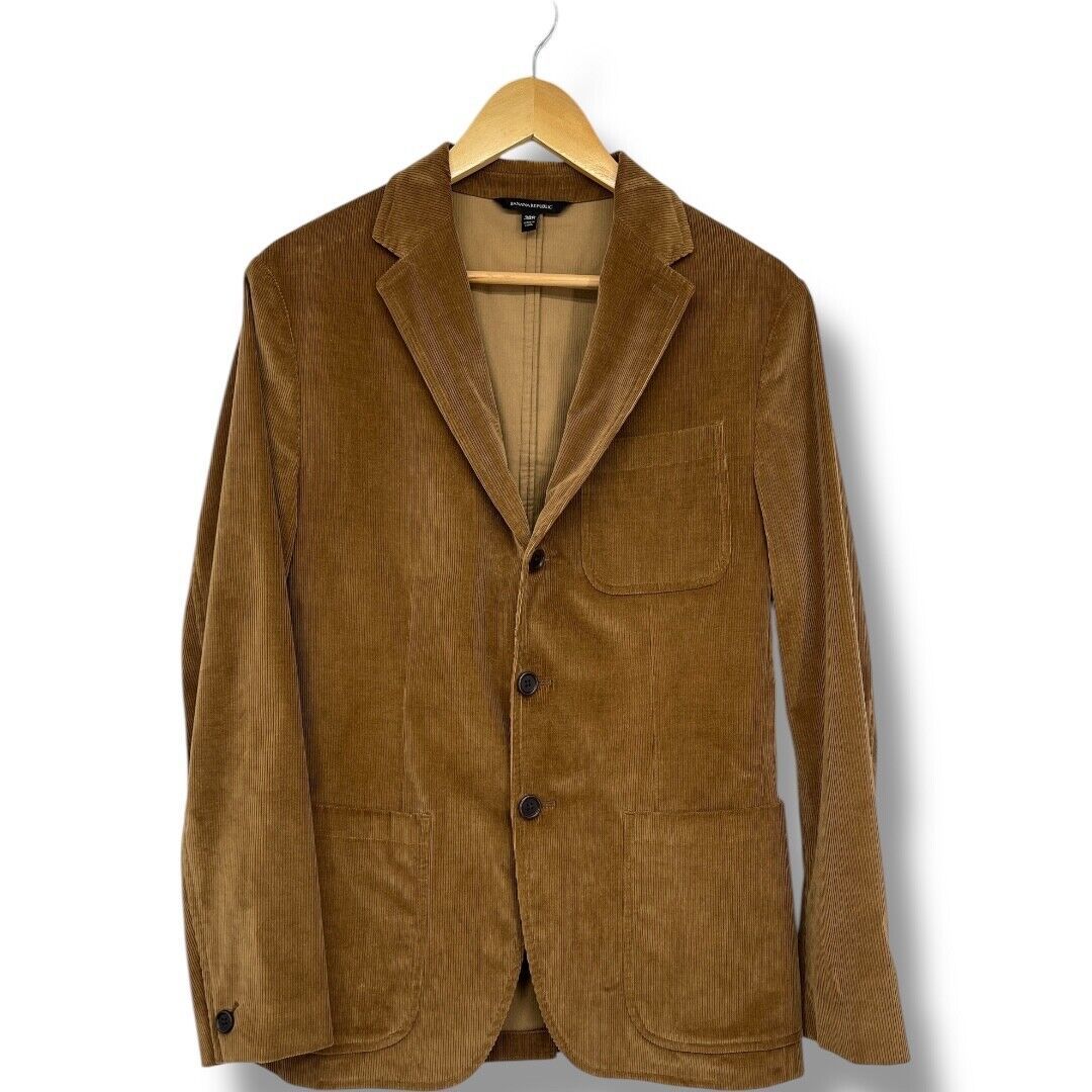Banana Republic Slim Italian Corduroy Blazer 38 R Camel Jacket #610693