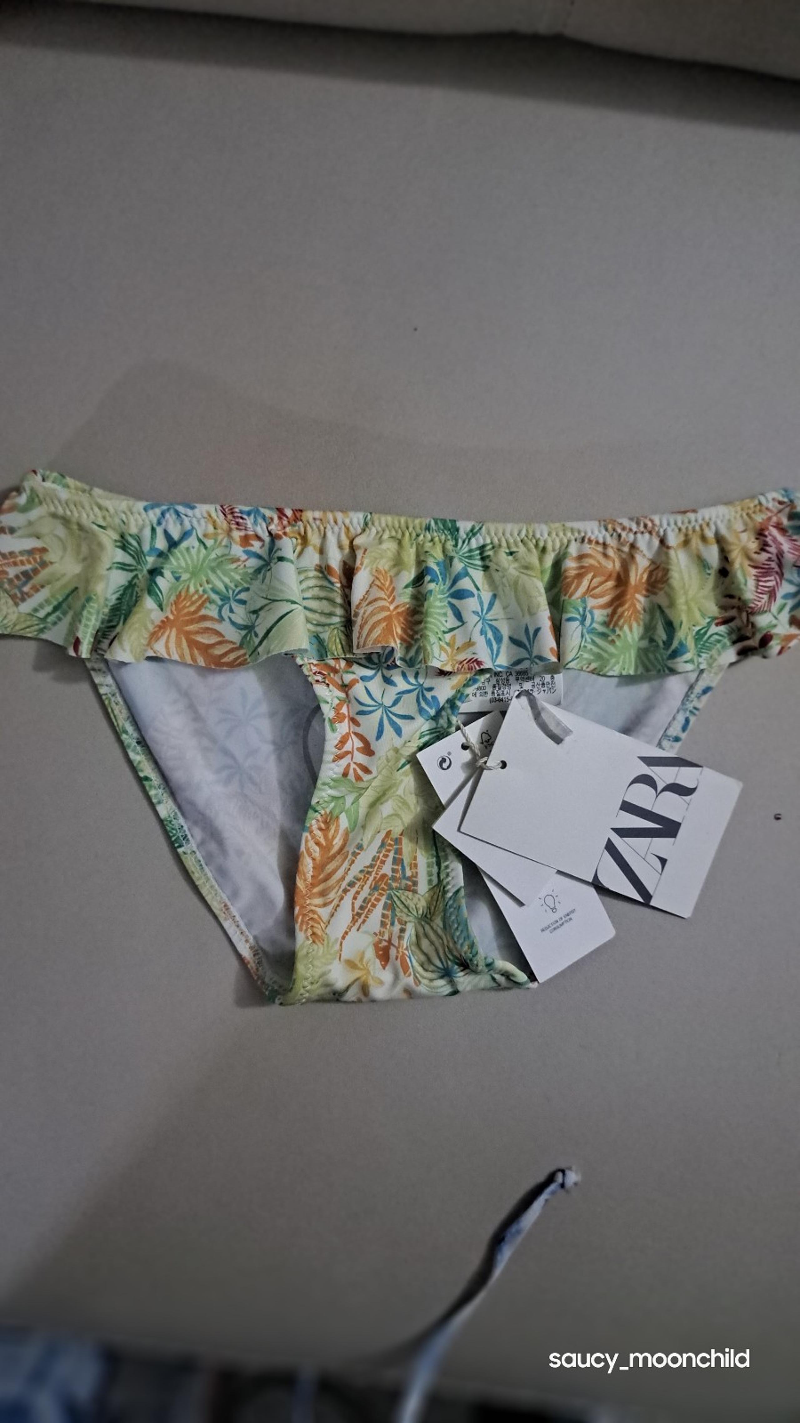 NWT • Zara • Girls Ruffle Tropical Bikini Bottom Swim Girls 8-9 UPF 50+ UV Prote