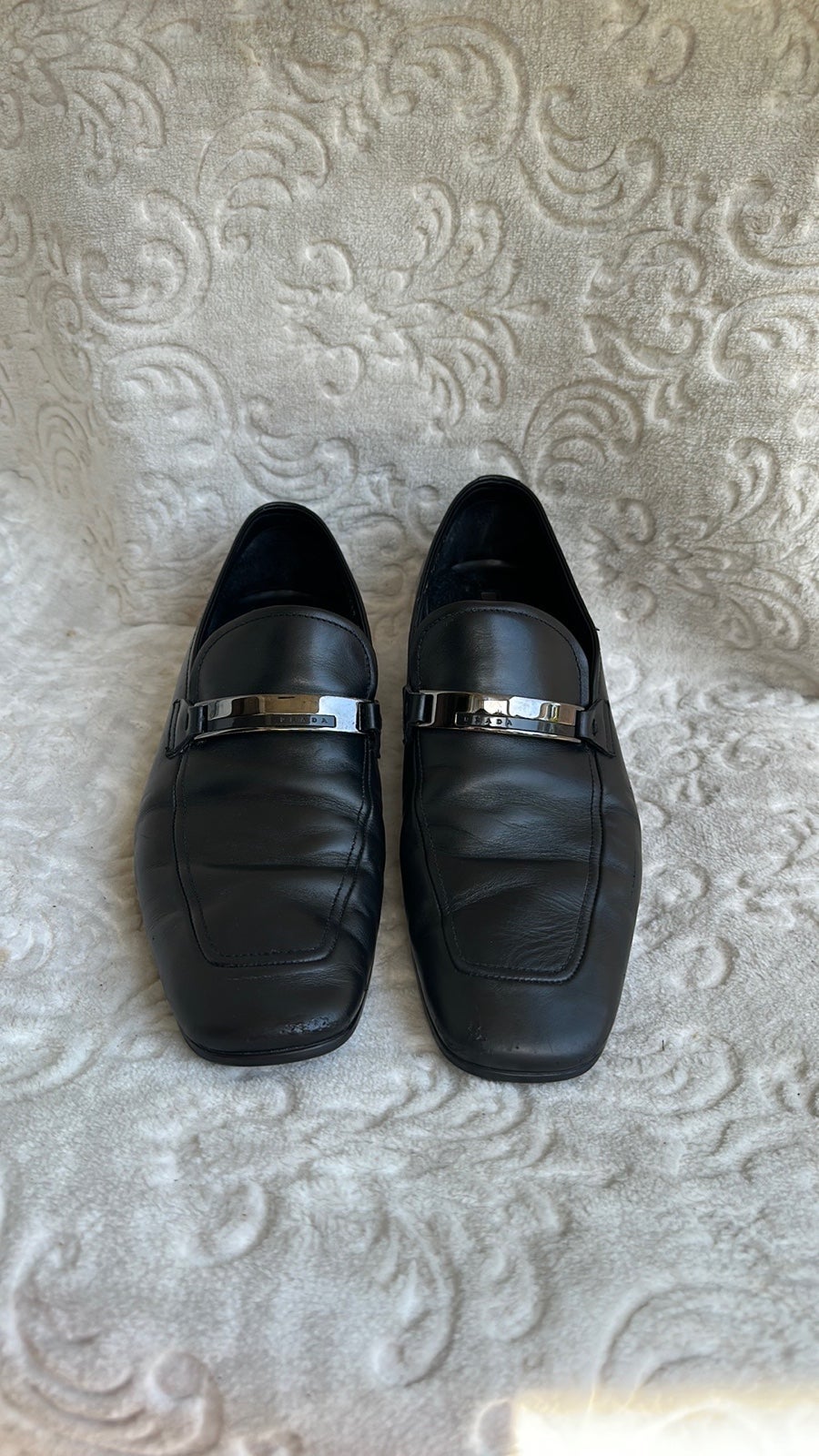 Prada Black Leather Shoes for men Size 7.5