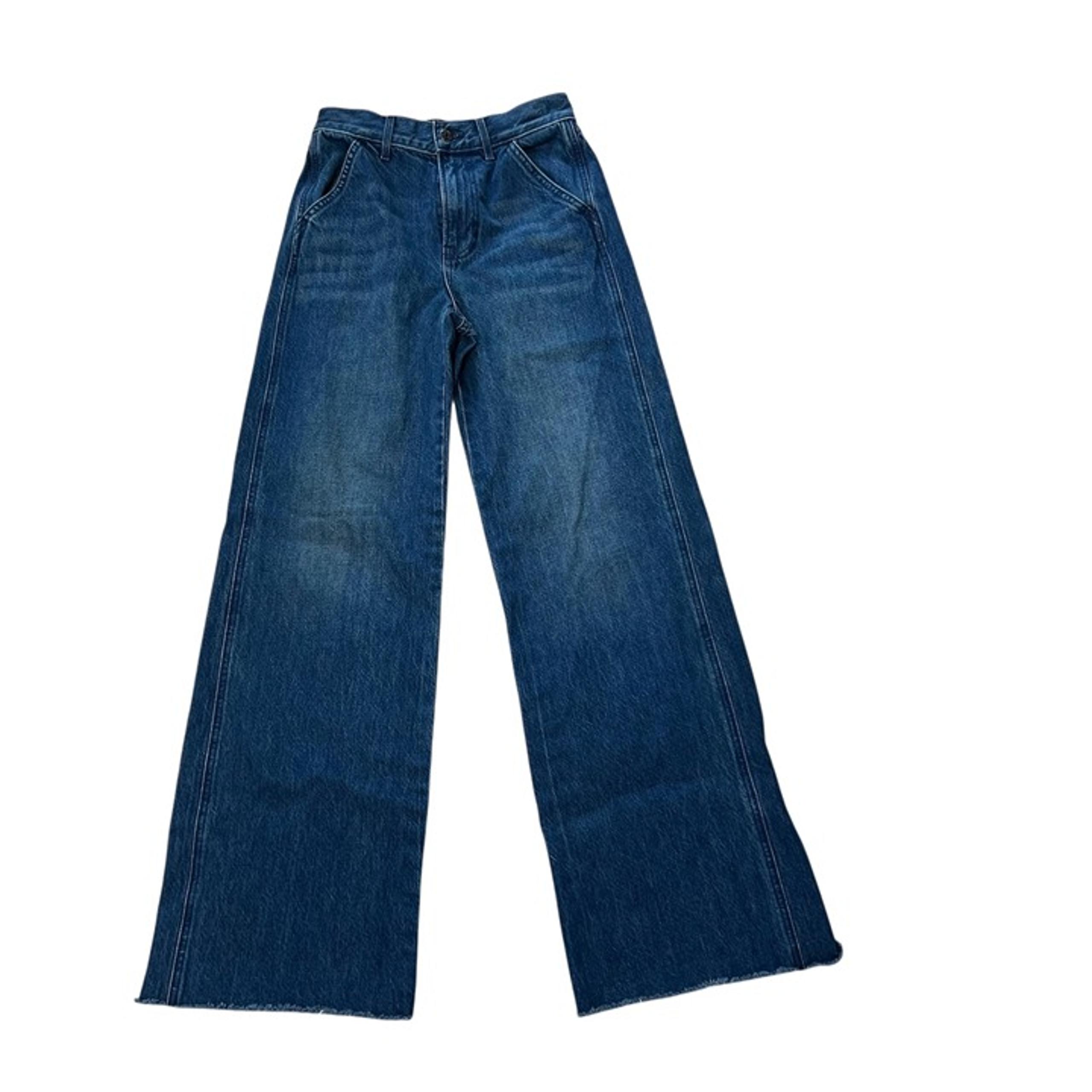 Veronica Beard Taylor Relaxed Wide Leg High Rise Jeans Dark Wash Size 25