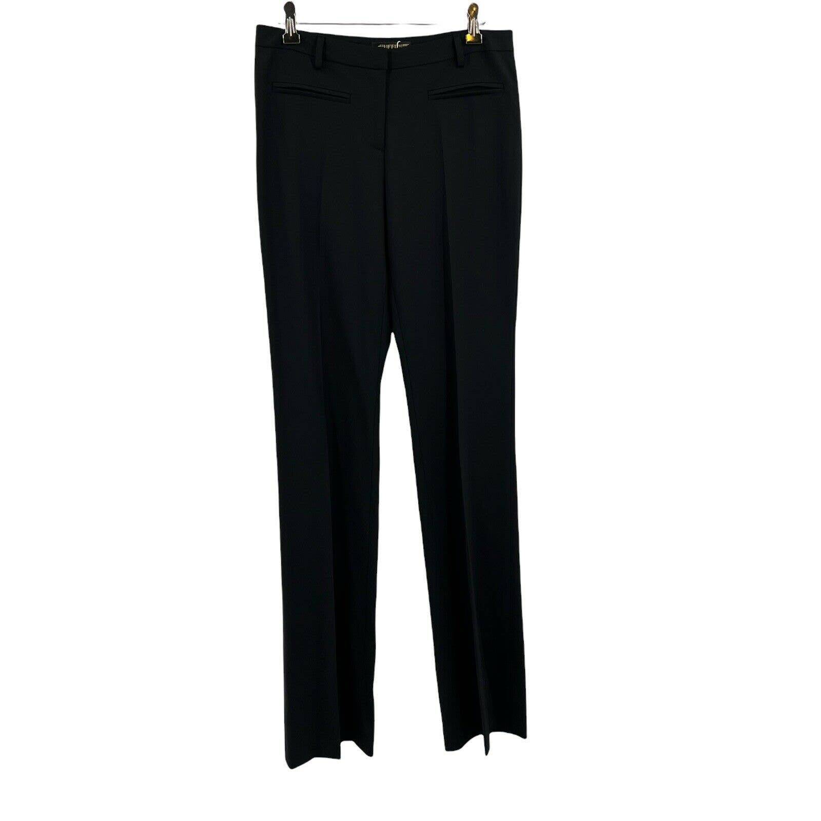 Uffzie Black Flat Front Wool 'Wendy' Trouser Pant Size 36 / 4 New