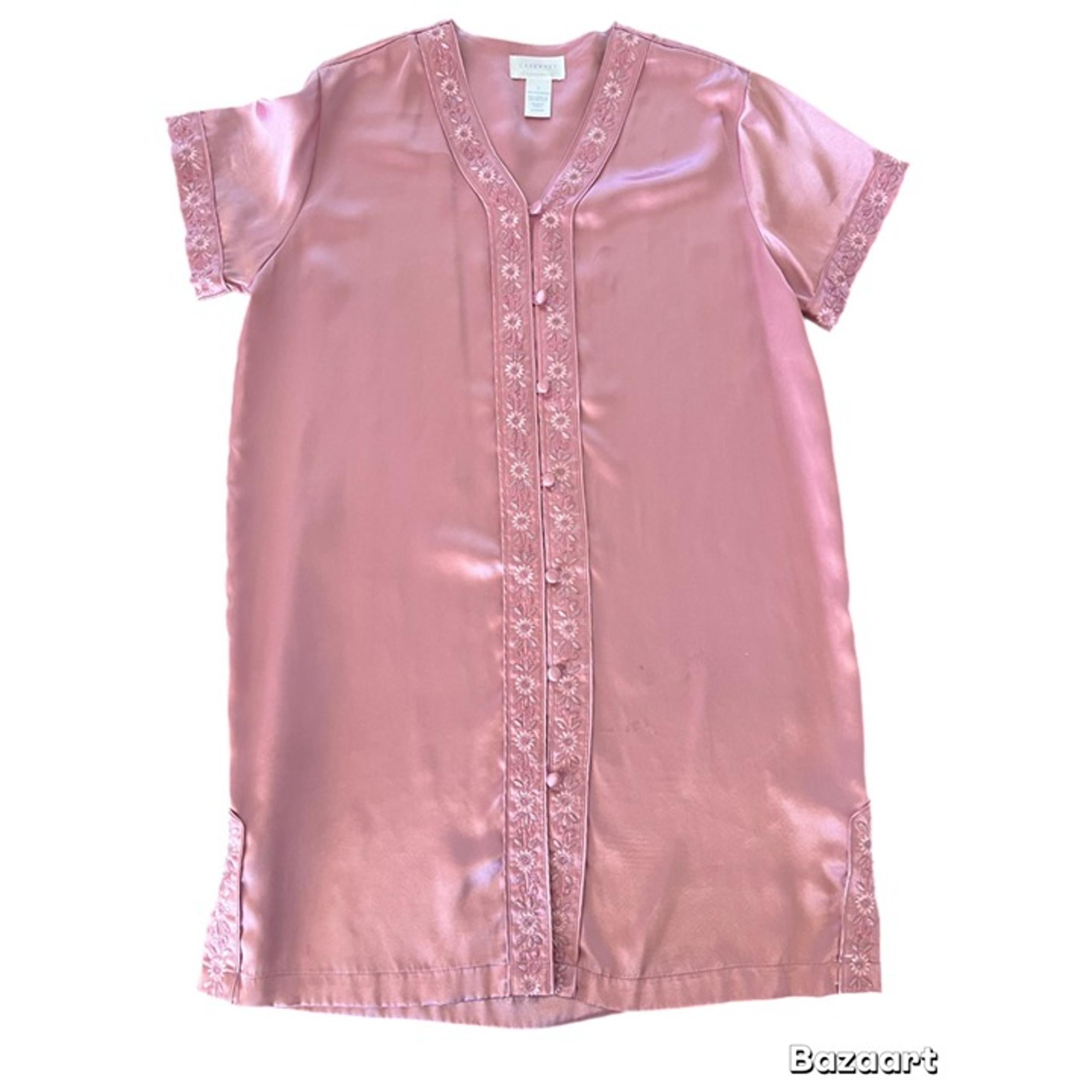 Women's Silky Satin Rose Colored Sleep Shirt Cabernet Brand