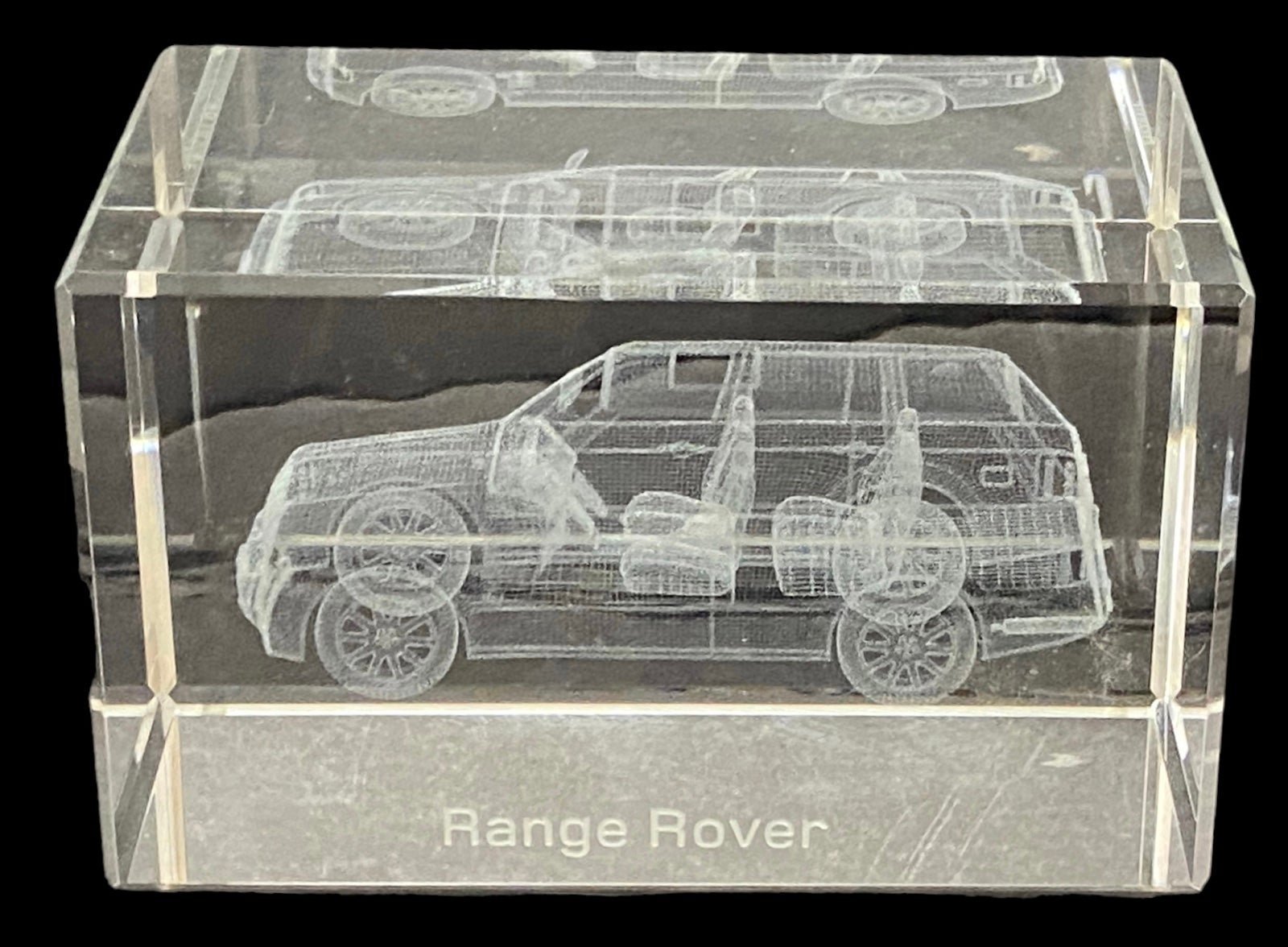 Range Rover 3D Laser Etched Crystal Paperweight Glass Holographic Car