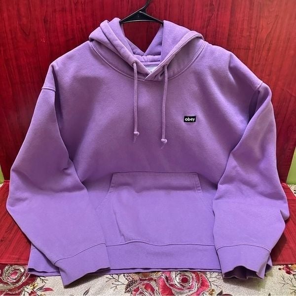 Obey mini box logo Hoodie Lavender XL Mens