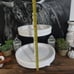 2 Tier Farmhouse Tray Decorative Tray White With Metal Handle Farmhouse Decor