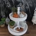 2 Tier Farmhouse Tray Decorative Tray White With Metal Handle Farmhouse Decor
