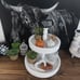 2 Tier Farmhouse Tray Decorative Tray White With Metal Handle Farmhouse Decor