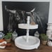 2 Tier Farmhouse Tray Decorative Tray White With Metal Handle Farmhouse Decor