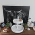 2 Tier Farmhouse Tray Decorative Tray White With Metal Handle Farmhouse Decor