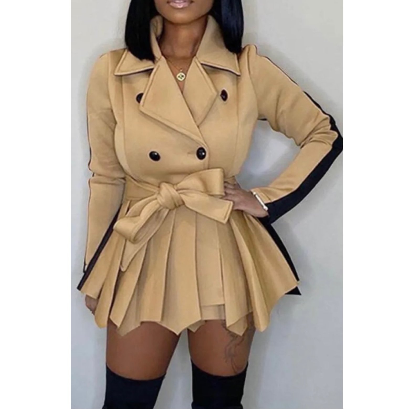 Tan Trench Coat Dress (3XL)