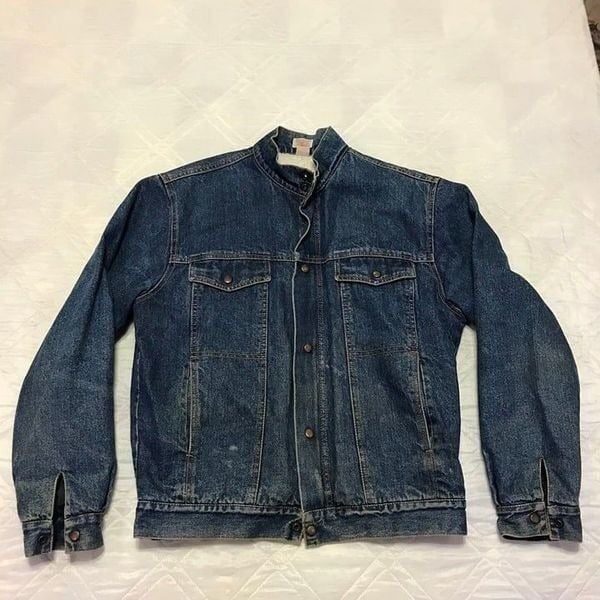 Vintage Brittania for work and play lined well worn Jean Jacket med