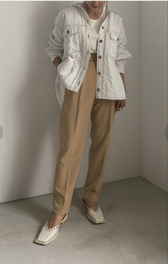 最も信頼できる Ameri】STUDS WOOD HEEL BABOOSH 靴