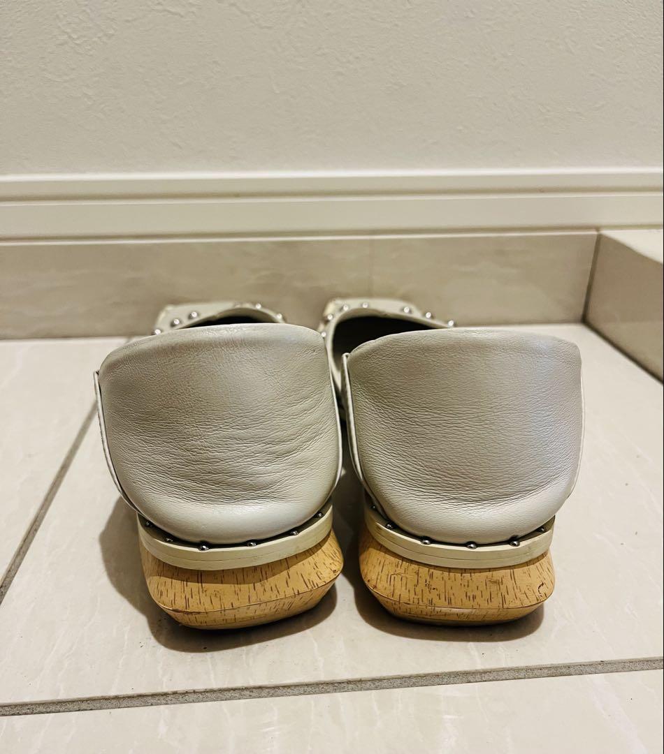 Ameri】STUDS WOOD HEEL BABOOSH