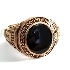 10K Men's High School Class Ring with Black Stone dated 1945 - Balfour