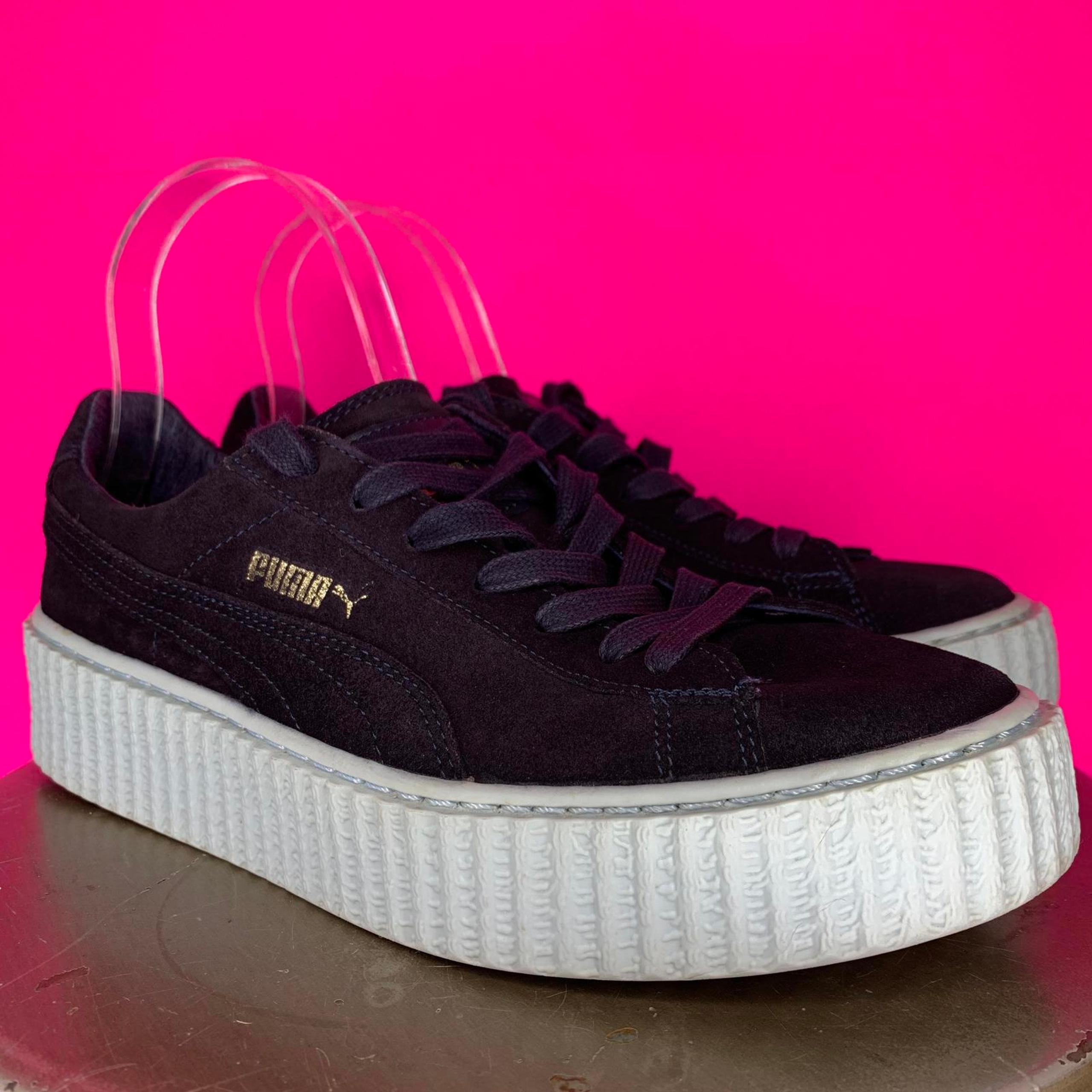 Puma Fenty Creeper Navy Blue Suede Light Blue Platform Sneaker Sz 9