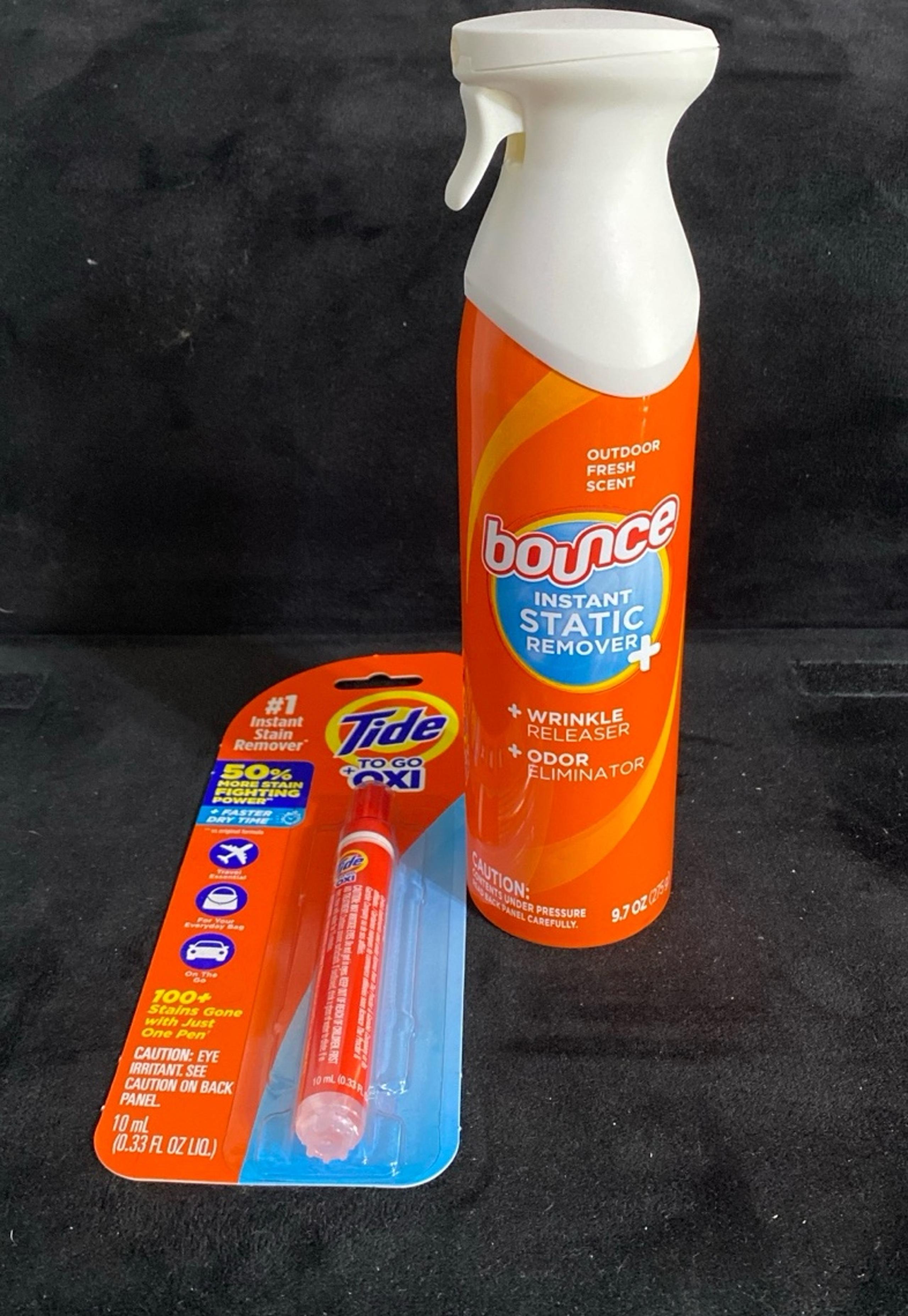 Bounce Instant Static Remover Spray Tide + Oxi to go Pen Bundle