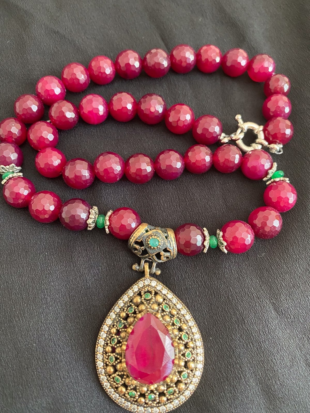 Natural ruby necklace