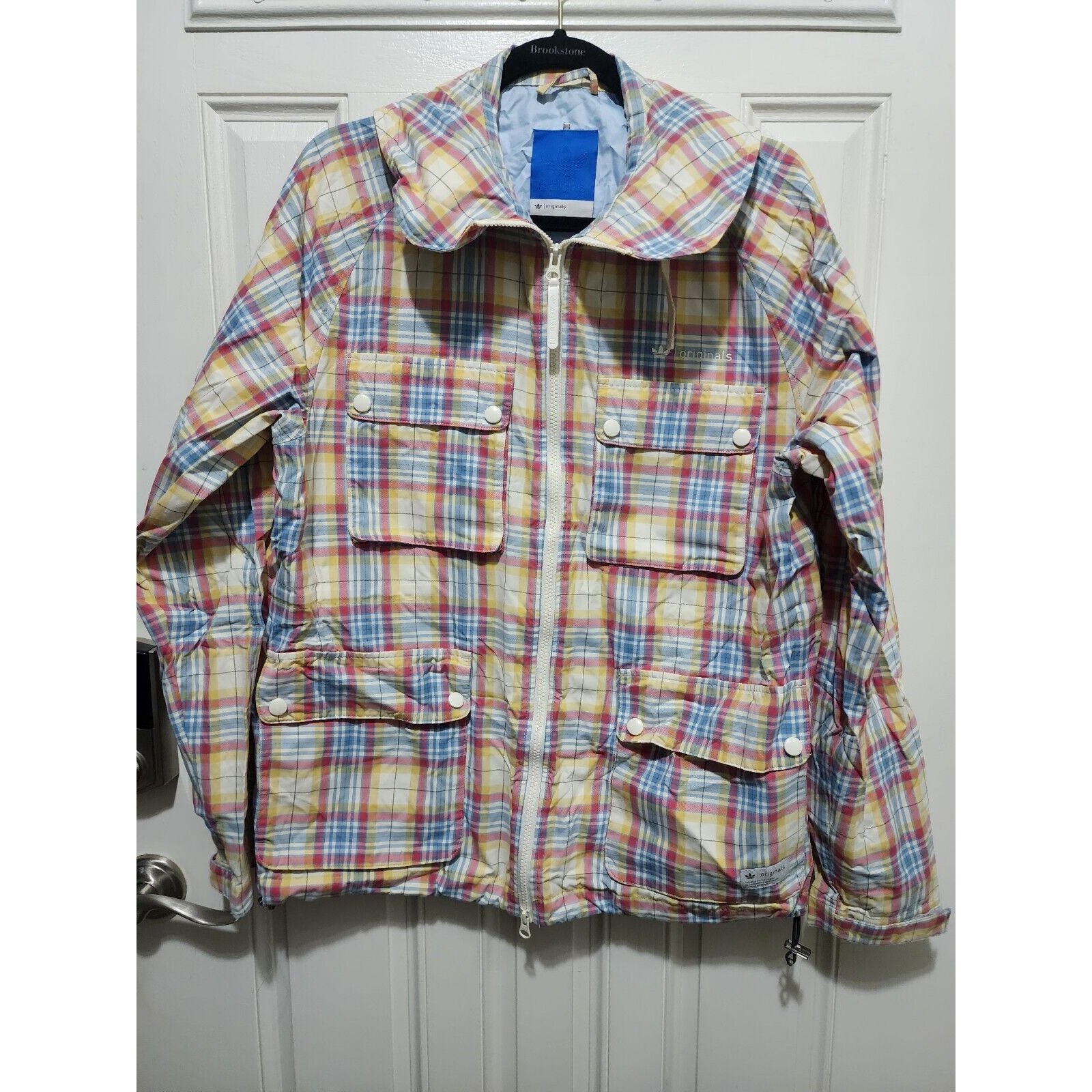 Adiddas Pastel Plaid Jacket Sz Med