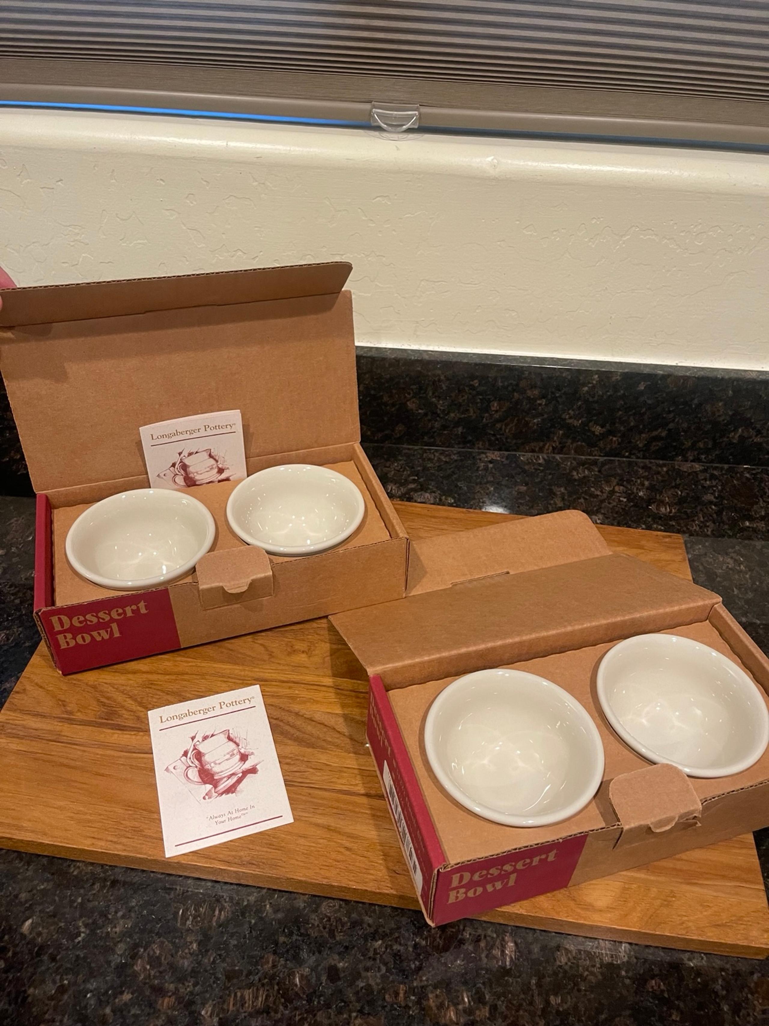 Longaberger Set of 2 Dessert Bowls - Heirloom Ivory