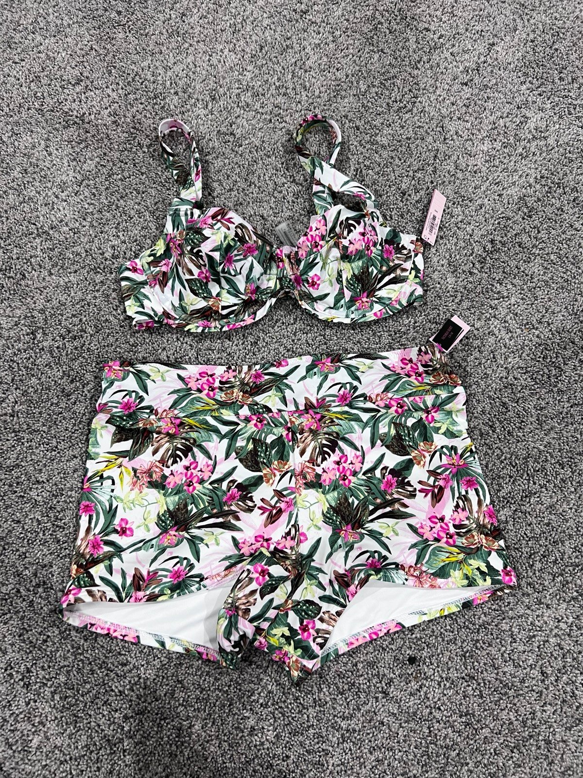 VICTORIAS SECRET SWIM SUIT SET Underwire BIKINI TOP 34D + BOYSHORT BOTTOM Medium