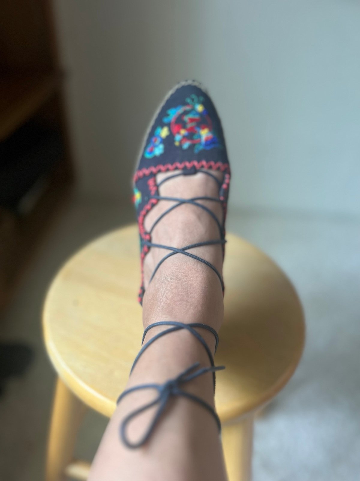 Tory Burch lace up espadrilles in navy