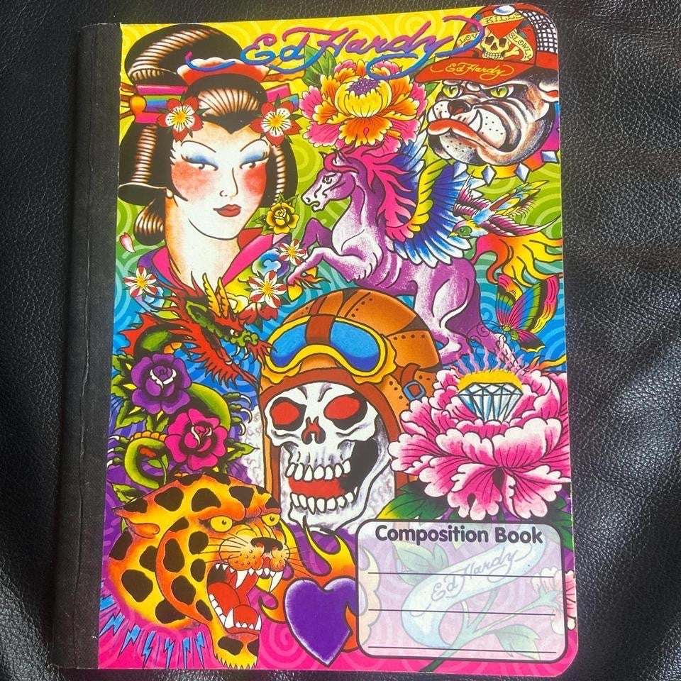 Y2k Ed Hardy x Lisa Frank Composition Book Notebook