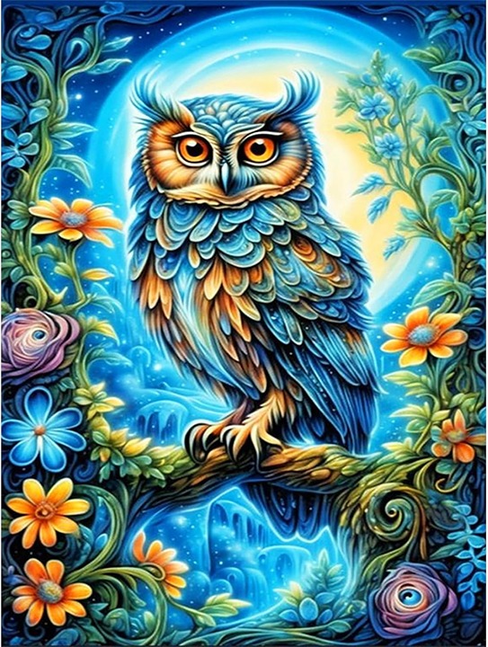 5D Diamond Art Painting Kits, Diamond Art Kits Adults Owl