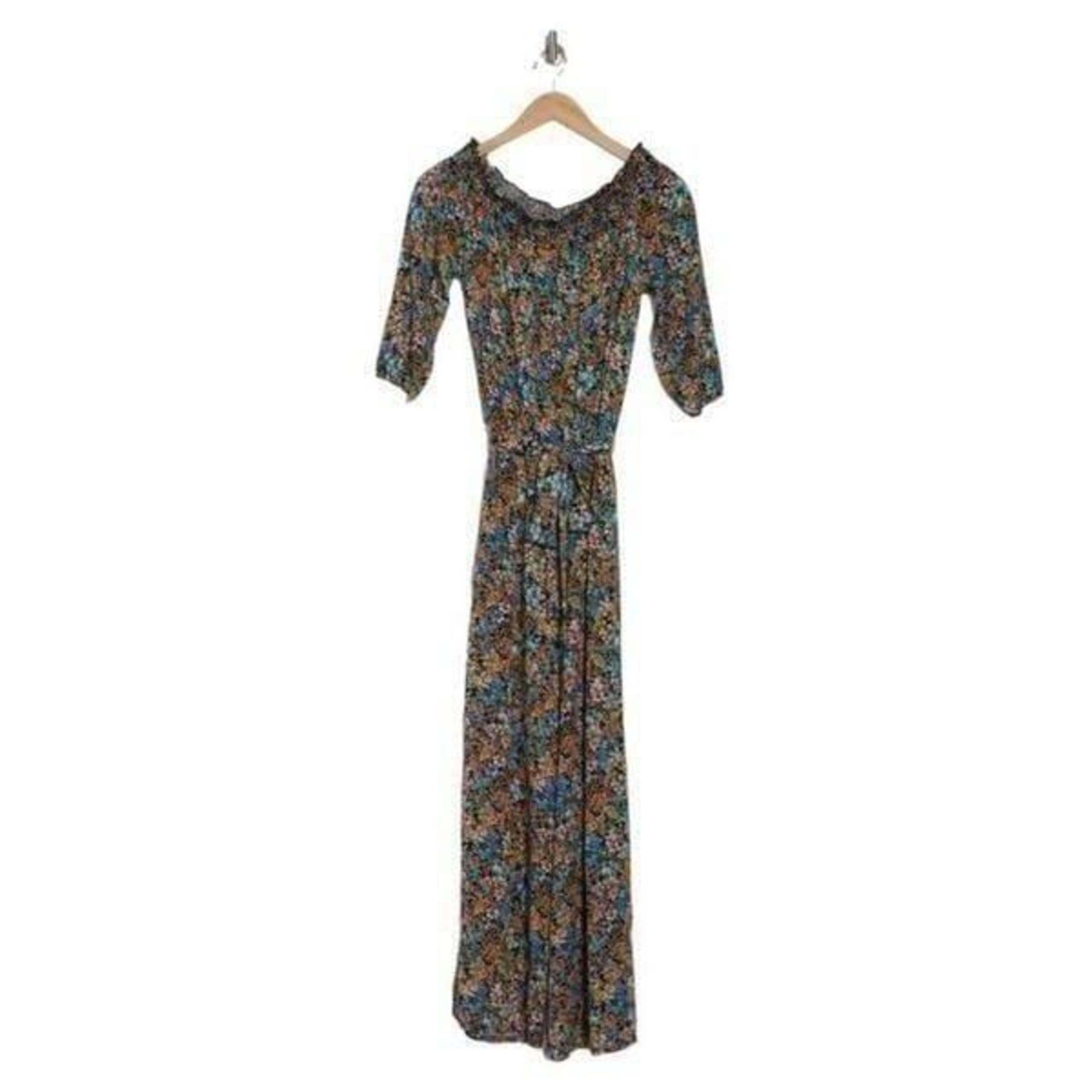 Velvet Torch Smocked Tie Waist Jumpsuit Size Small NWOT