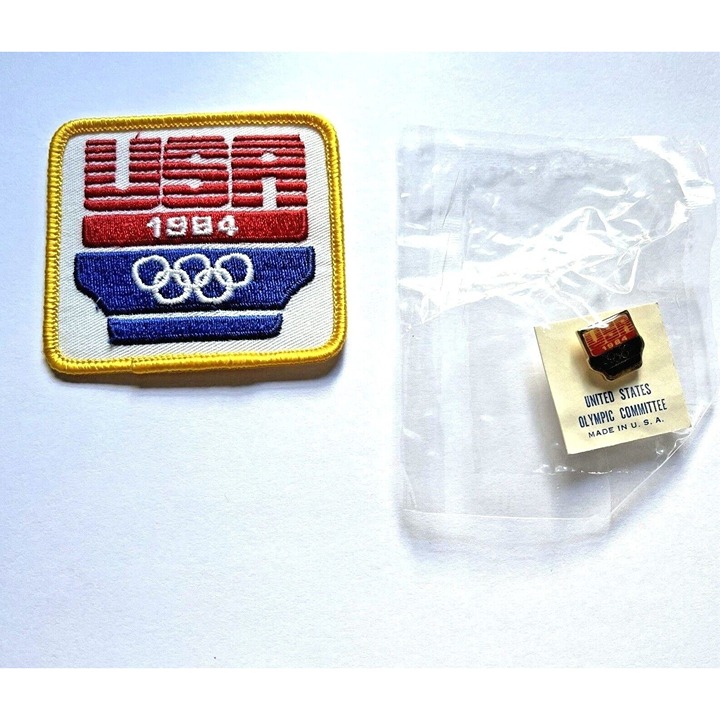 1984 Olympic Patch & Committee Pin NEW Old Stock